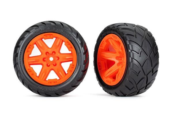 Tires & wheels, assembled, glued (2.8') (RXT orange wheels, Anaconda tires, foam inserts) (4WD electric front/rear, 2WD electric front only) (2) (T...