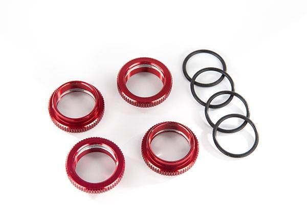 Spring retainer (adjuster), red-anodized aluminum, GT-Maxx shocks (4) (TRX-8968R)