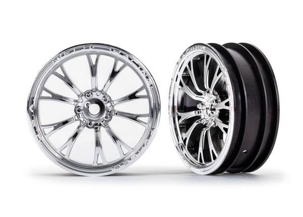Traxxas Wheels, Weld chrome (front) (2) (TRX-9472R)