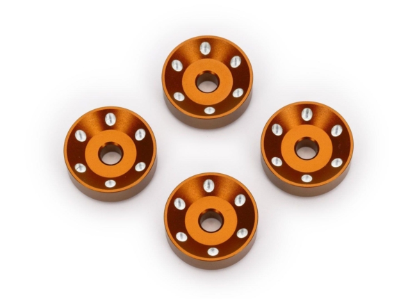 Traxxas - Wheel washers, machined aluminum, orange (4) (TRX-10257-ORNG)