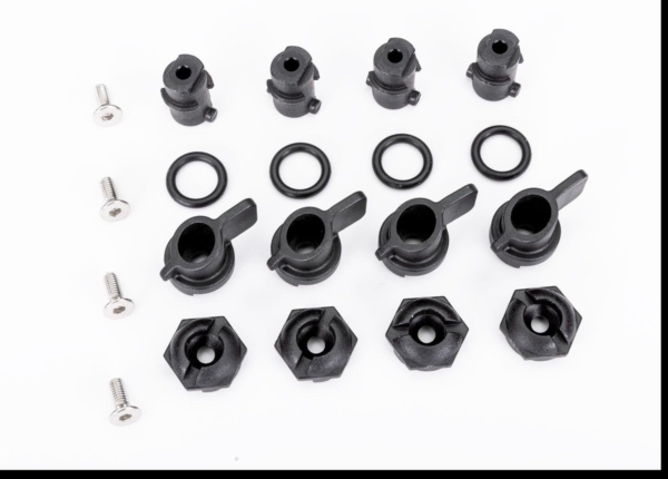 Traxxas - Nuts, hatch mounting (hatch nuts (4), wing nuts (4))/ shafts (4)/ o-rings (4)/ 3x8mm CCS (stainless) (4) (TRX-10318)