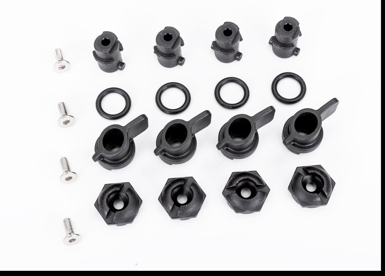 Traxxas - Nuts, hatch mounting (hatch nuts (4), wing nuts (4))/ shafts (4)/ o-rings (4)/ 3x8mm CCS (stainless) (4) (TRX-10318)