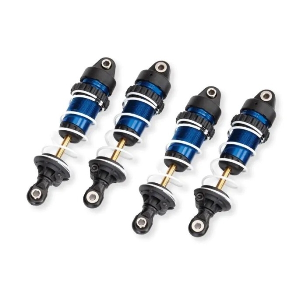 Traxxas Shocks, GTR Long, Blue-Anodized, PTFE-Coated Bodies With TiN Shafts (Assembled With Springs) (4) (TRX-10765-BLUE)