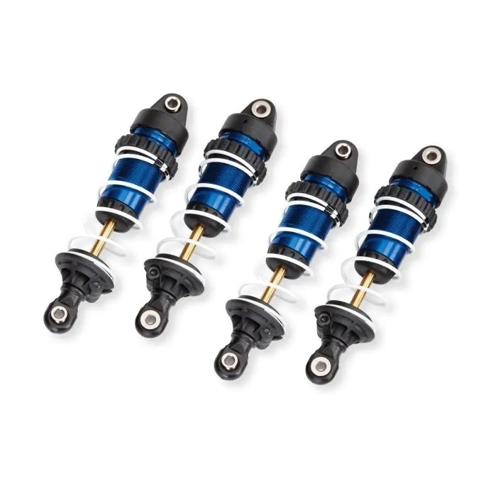 Traxxas Shocks, GTR Long, Blue-Anodized, PTFE-Coated Bodies With TiN Shafts (Assembled With Springs) (4) (TRX-10765-BLUE)