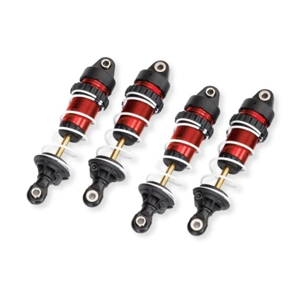 Traxxas - Shocks GTR Long, Red-Anodized, PTFE-Coated Bodies With TiN Shafts (Assembled With Springs) (4) (TRX-10765-RED)