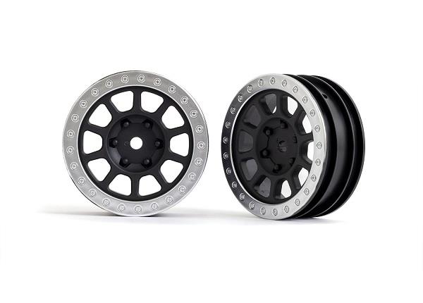 Traxxas - Wheels, 2.2' (graphite gray, satin chrome beadlock) (2) (Bandit front) (TRX-2481)