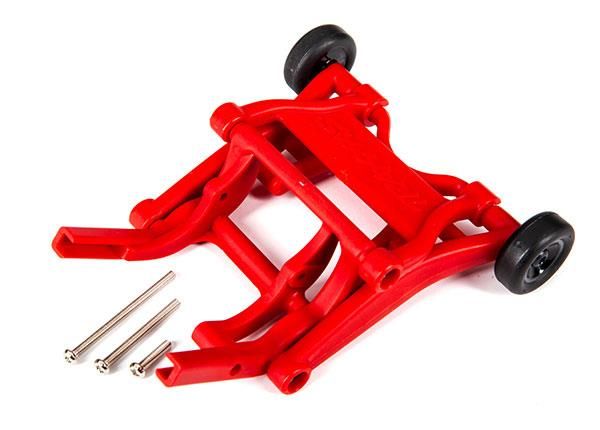 Traxxas Wheelie bar, assembled (red) (fits Stampede, Rustler, Bandit series)