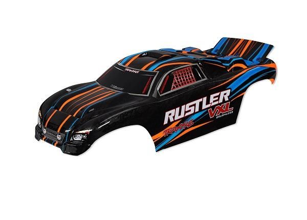Traxxas - Body, Rustler VXL, orange (painted, decals applied) (TRX-3720T)