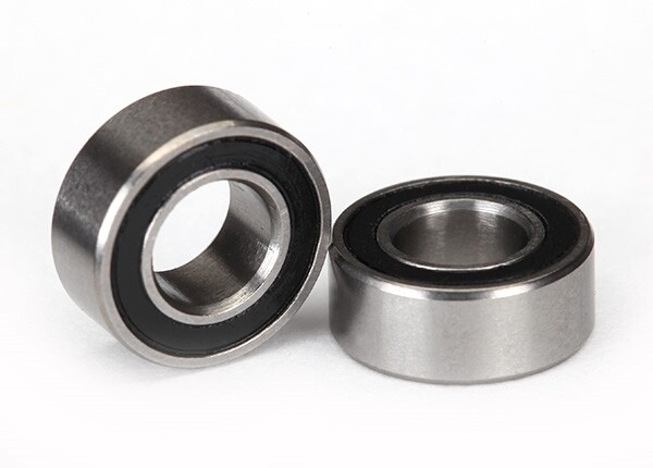 Ball bearings, black rubber sealed (5x10x4mm) (2)