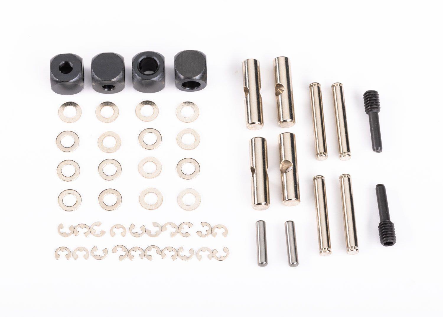 Traxxas - U-joints, driveshaft (carrier (4)/ 4.5mm cross pin (4)/ 3mm headed pin (4)/ 4x15mm screw pin (2)/ hex pin (2)/ e-clips (6)/ 3x6x0.5 MW (4...