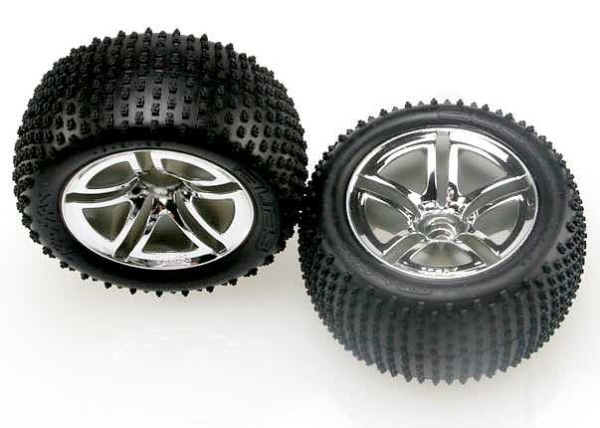 Tires & wheels, assembled, glued (2.8") (jato twin-spoke wheels, alias tires, foam inserts) (nitro rear) (2)