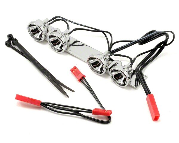 Led lightbar, (chrome, fits summit roll cage)/ light harness (4 clear lights)/ harness adapter