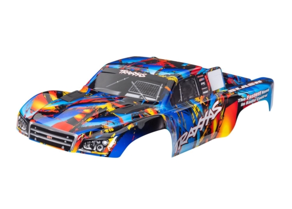 Traxxas - Body, Slash 4X4 (also fits Slash VXL & Slash 2WD), Rock n' Roll (painted, decals applied) (assembled with front & rear latches for cliple...
