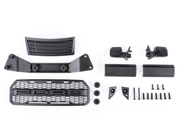 Traxxas - Grille/ grille mount/ mirrors, side (left & right)/ mirror mounts (left & right)/ body mount adapter/ rear latch retainers (2) (TRX-5921)