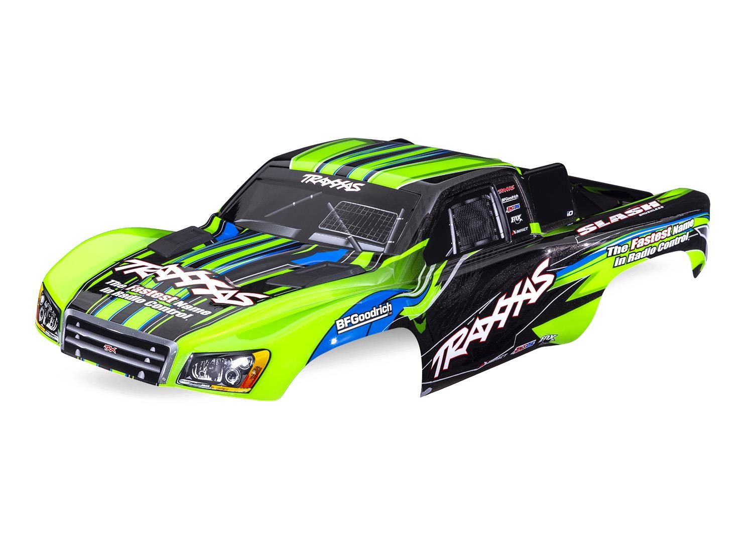 Traxxas - Body, Slash 2WD (also fits Slash VXL & Slash 4X4), Green (painted, decals applied)(Clipless)(TRX-5924-GRN)