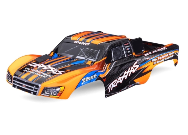 Traxxas - Body, Slash 2WD (also fits Slash VXL & Slash 4X4), Orange (painted, decals applied) (Clipless) (TRX-5924-ORNG)