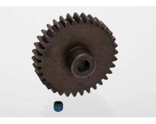 Gear, 34-T pinion (1.0 metric pitch, 20> pressure angle) fits 5mm axle (TRX-6493)