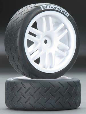 Tires and wheels, assembled, glued (Traxxas rally wheels, bfgoodrich)