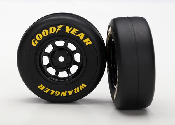 Traxxas - Tires And Wheels, Assembled, Glued (8-Spoke Wheels, Black, 1.9 Goodyear Wrangler Tires) (2) (TRX-7378)
