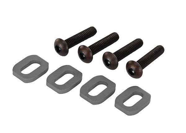 Traxxas - Washers, motor mount, aluminum (gray-anodized) (4)/ 4x18mm BCS (4) (TRX-7759-GRAY)