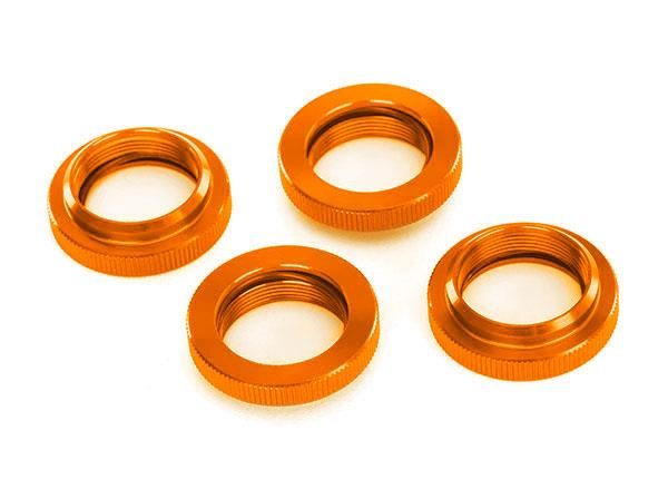 Traxxas - Spring retainer (adjuster), orange-anodized aluminum, GTX shocks (4) (assembled with o-ring) (TRX-7767-ORNG)