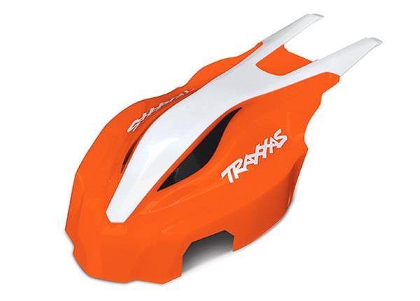 Traxxas - Canopy, front, orange/white, Aton, TRX-7915 (TRX-7915)