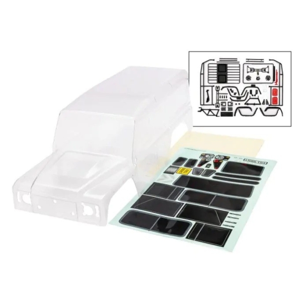 Traxxas - Body, Land Rover Defender clipless, (transparant)/ decals (TRX-8050)