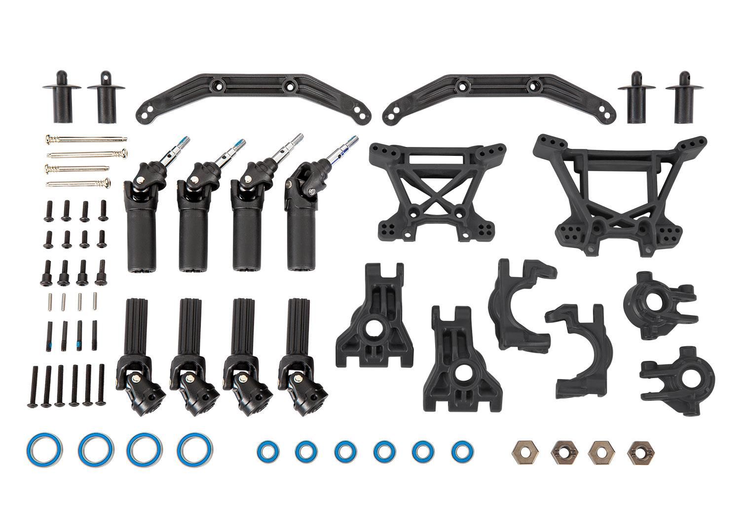 Traxxas - Outer Driveline & Suspension Upgrade Kit, extreme heavy duty, black (TRX-9080)