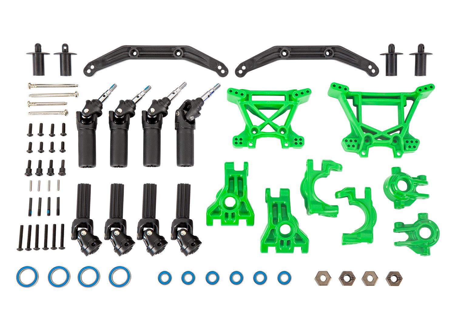 Traxxas - Outer Driveline & Suspension Upgrade Kit, extreme heavy duty, green (TRX-9080G)