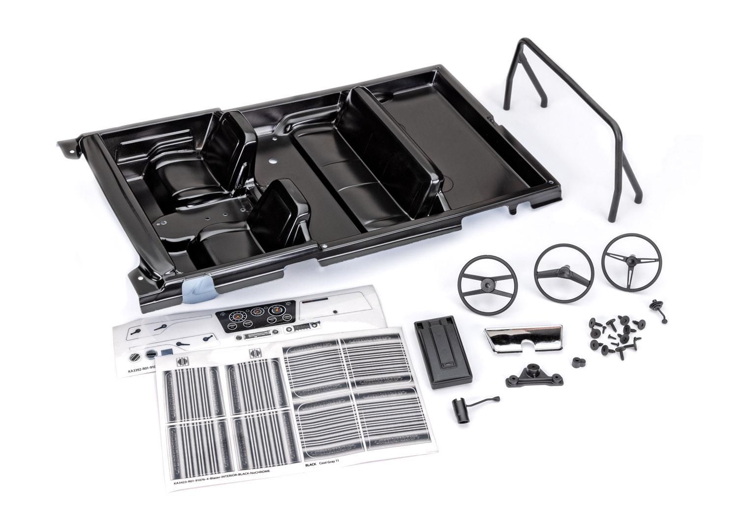 Traxxas - Interior, Chevrolet Blazer (1969 -1972) (black) (fits #9111 and 9112 bodies) (TRX-9114-BLK)