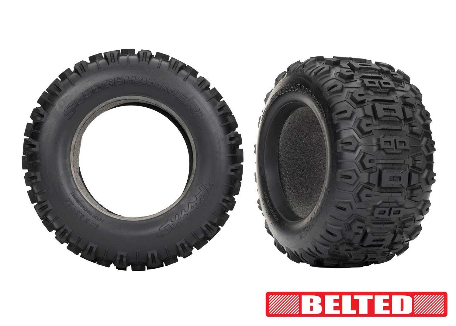 Traxxas - Tires, Sledgehammer (belted) (2)/ foam inserts (2) (TRX-9571)