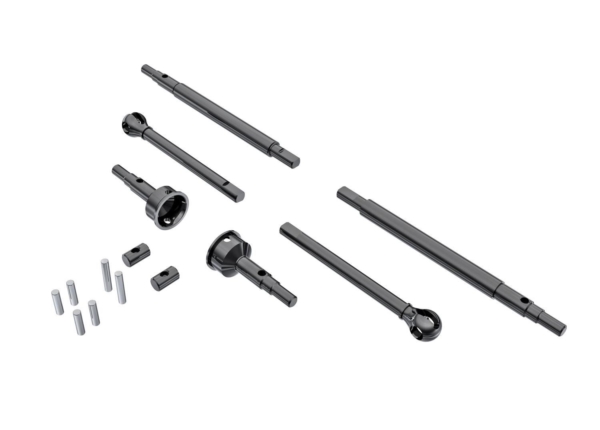 Traxxas - Axle Shafts, front and rear (2)/ stub axles, front (2) (hardened steel) (TRX-9756)