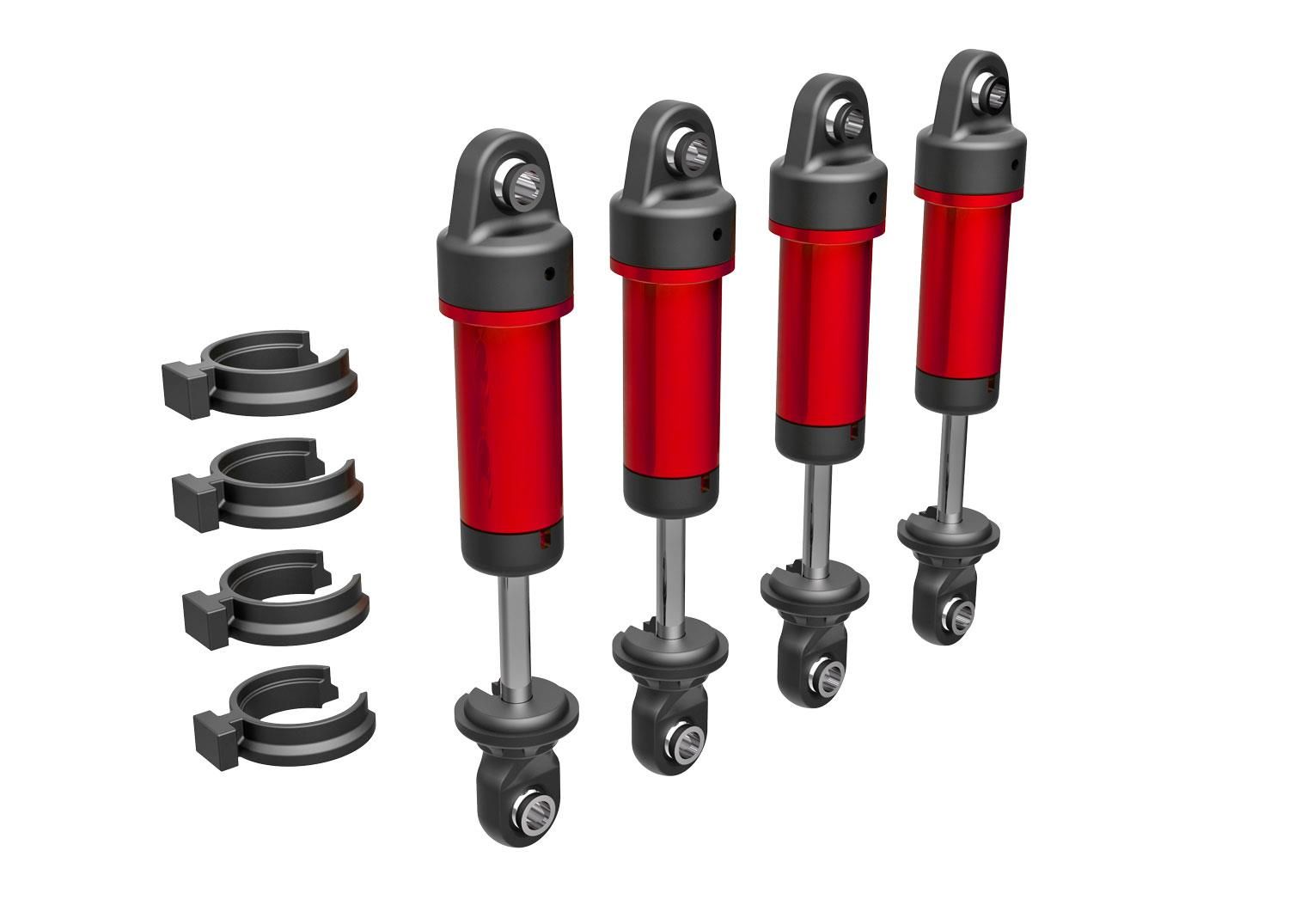 Traxxas - Shocks, GTM, 6061-T6 aluminum (red-anodized) (fully assembled w/o springs) (4) (TRX-9764-RED)