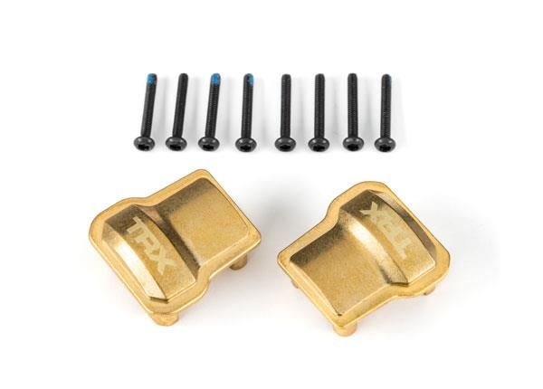 Traxxas - Axle cover, brass (8 grams) (2)/ 1.6x12mm BCS (with threadlock) (8) (TRX-9787)