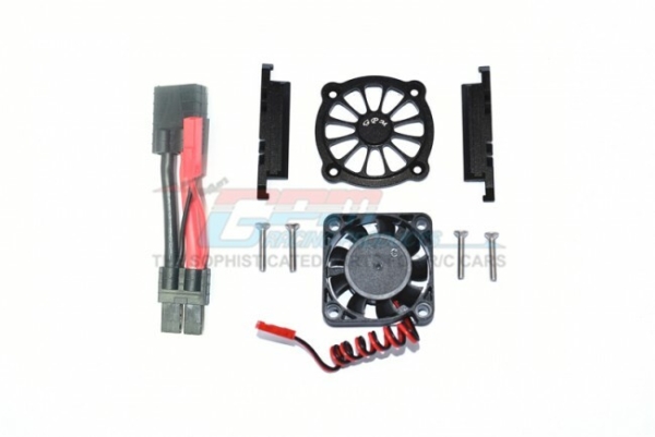 Aluminium Motor Heatsink met Cooling Fan, Black - Traxxas Maxx