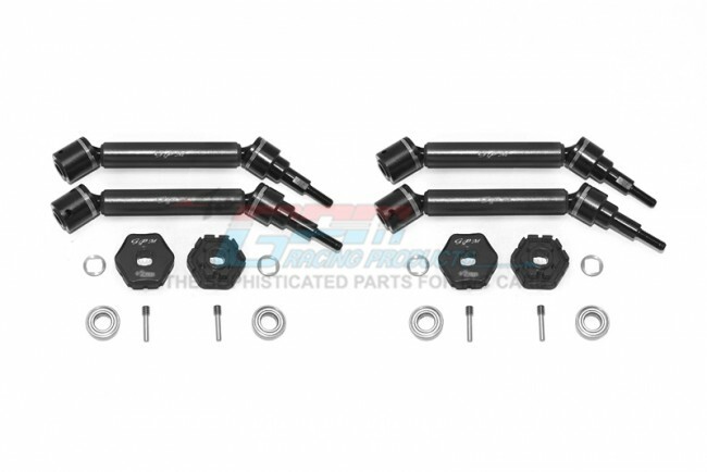 Hardened Steel Adjustable Drive Shaft + Hex Adapter (+2mm), Black - Traxxas Maxx
