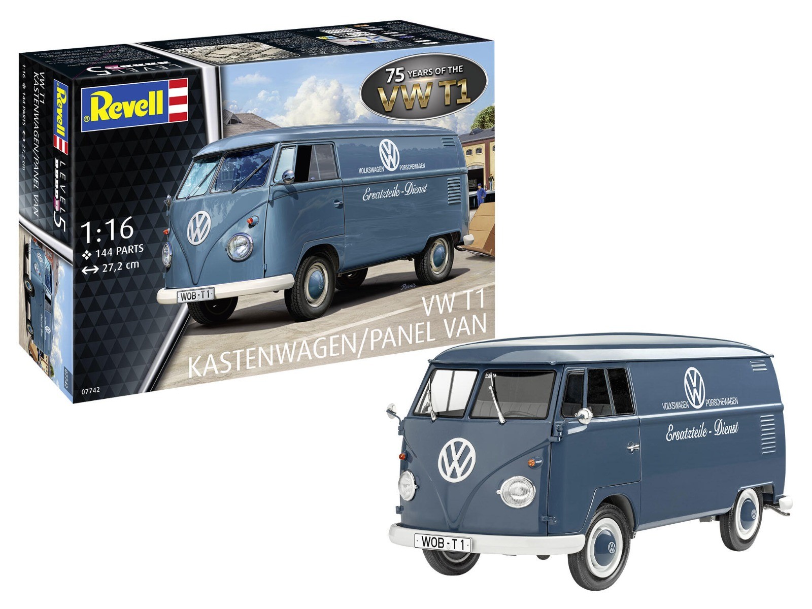 Revell 1/16 Volkswagen T1 Panel Van - 75 Years Of The VW T1 (07742)