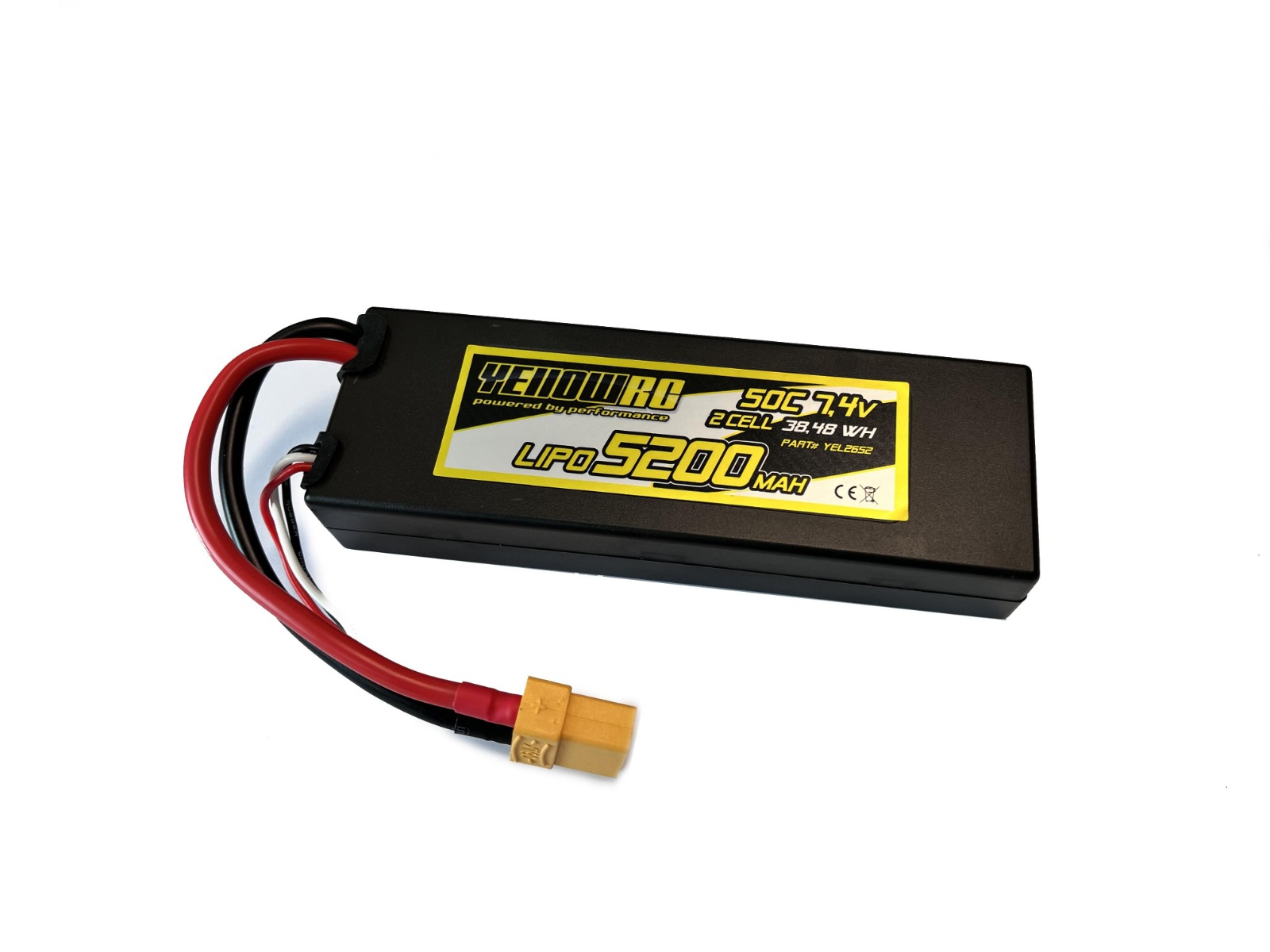 Yellow RC lipo 50c 7.4 volt 5200mah met XT90 stekker