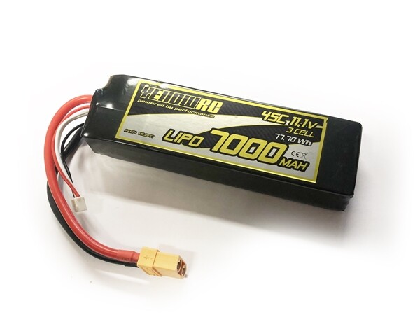 Yellow RC lipo 45c/90c 11,1 volt 7000mah met XT90 stekker